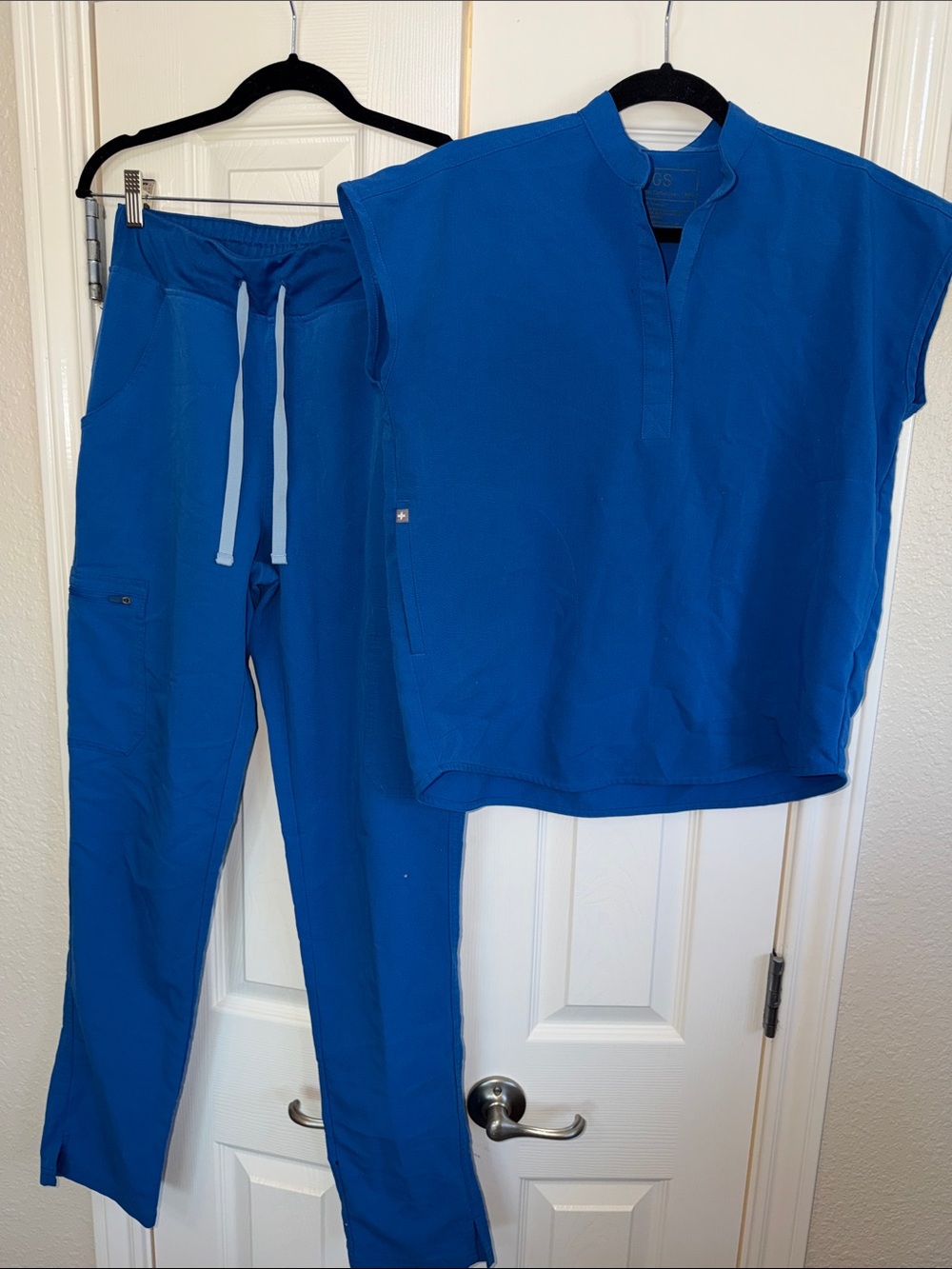Figs royal blue scrub set XXS top/ XS bottom